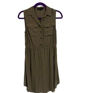 All Saints Women's Green Itaca‎ Sleeveless Shirt Dress US Size 4
